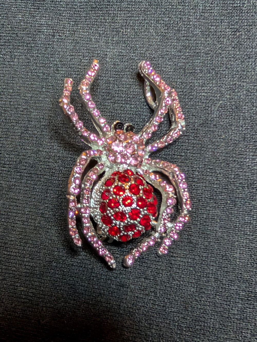 Pink and Red Crystal Spider Brooch - Women Accessories